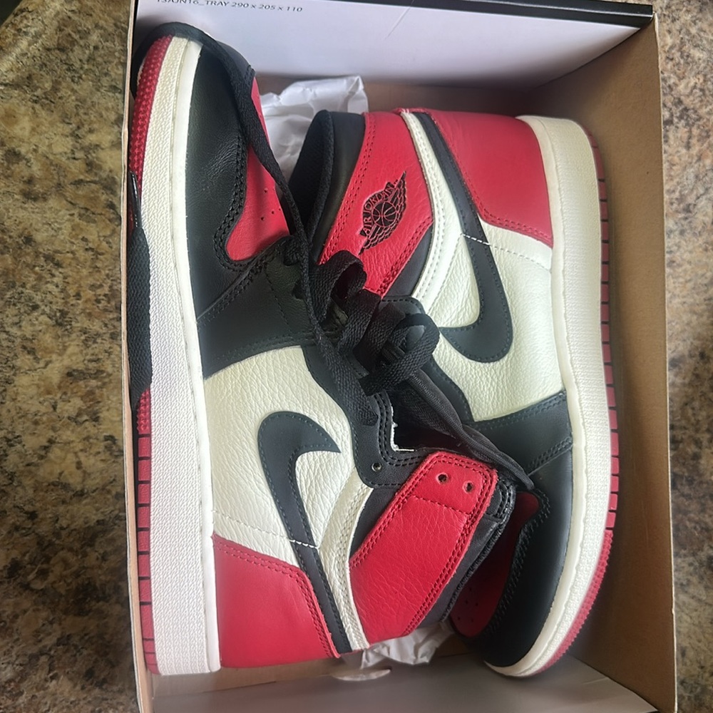 New Jordan Kids Sneakers Red Black White